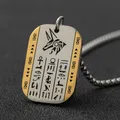 Collier Rune Vintage en Acier Inoxydable pour Homme et Femme Pendentif Œil d'Horus Anubis Bijoux