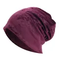 Bonnet ample en velours pour hommes et femmes bonnets décontractés monochromatique doux chaud