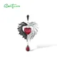 SANTUZZA – pendentif coeur rouge et aile noire pour femme en argent Sterling 925 pur avec spinelle