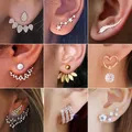 Boucles d'oreilles pendantes fleur en cristal pour femmes bijoux fantaisie boucles d'oreilles en