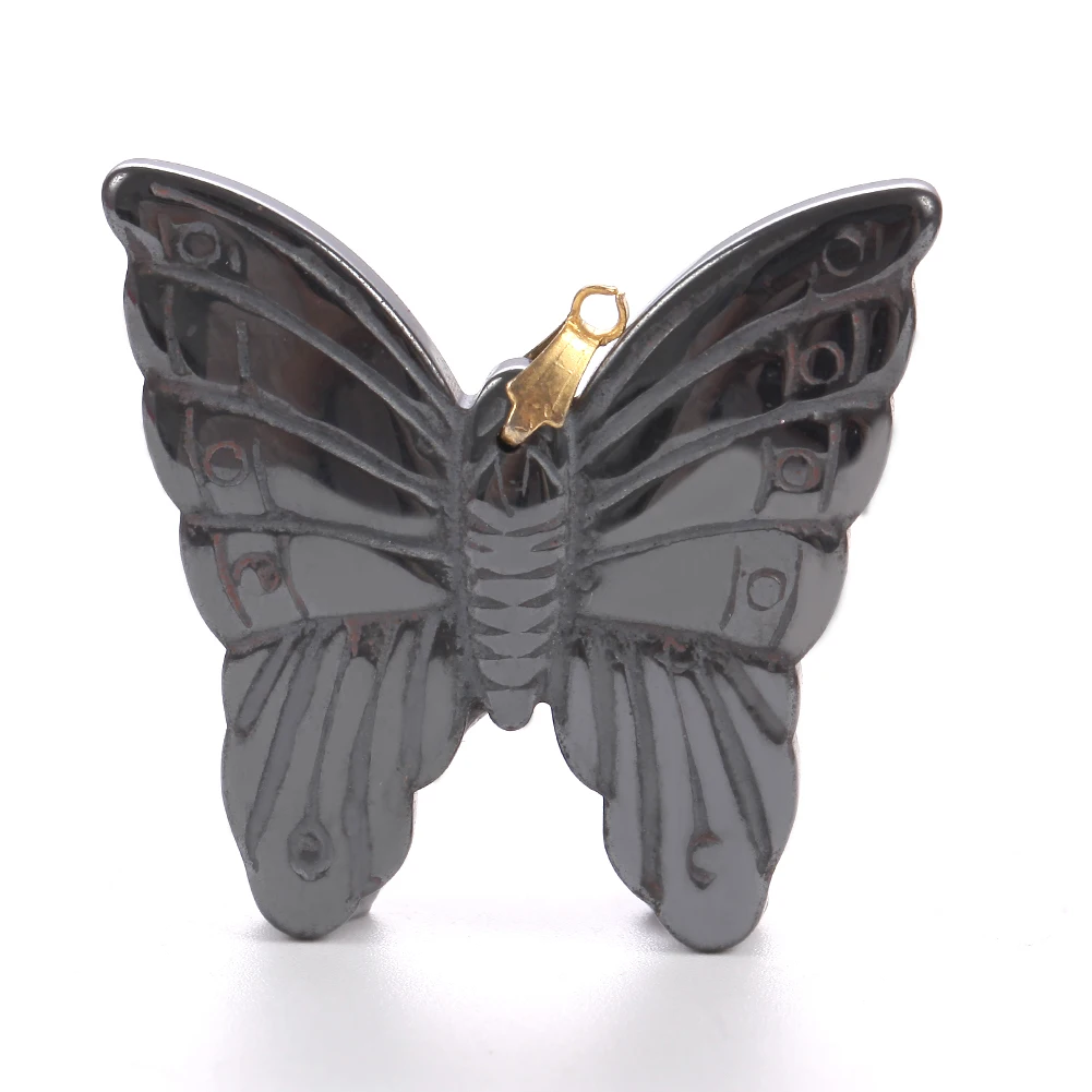 Pendentif en pierre hématite naturelle, 35x33x5mm, pendentif en forme d