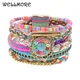 WELLMORE – bracelets en cuir pour femmes style bohème perles colorées breloques bijoux à la