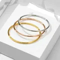 Bracelets simples en acier inoxydable pour femmes bijoux de couple or rose gilet à la mode luxe