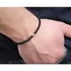 Bracelets en perles noires simples pour hommes et garçons corde élastique réglable Bracelet en