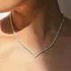 Stonefans – collier en forme de V avec strass ras du cou accessoires de mariage bijoux de mode