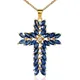 CAOSHI – collier de luxe à 2 rangées de pierres de cristal ovales de couleur bleue pendentif