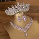 KMVEXO-Parure de bijoux en cristal violet pour femme magnifique diadème couronne boucles