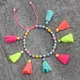 Bracelets de cheville pour femmes 2023 Trendy Crystal Wood Bead Strand Tassel Accessories Bohemian