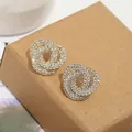 Boucles d'oreilles roses en cristal de haute qualité pour femmes mode rétro clous d'oreille