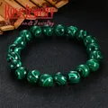 Bracelets Malachite verte de haute qualité pour femmes et hommes Bracelet à breloques en cristal
