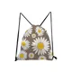 Sac à dos marron à cordon coulissant imprimé Floral unisexe sac de rangement Portable pour livres