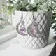Boucles d'Oreilles Gothiques Violettes avec Pendentif Lune Irrégulier Clip et Argent