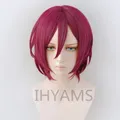 Ensemble Stars Saegusa Ibara Cosplay Perruques Synthétiques pour Hommes Perruque Rouge Mixte