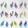 Boucles d'oreilles pendantes de feuilles creuses pour femmes boucles d'oreilles pendantes longues