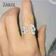 ZAKadvocate-Bague de mariage pour femmes en forme de cuir chevelu cubique clair contre-indiqué