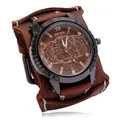 Nouvelle mode montres pour hommes luxe grand cadran Quartz Lovers regarder large cuir véritable