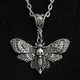 Collier pendentif Death Moth crâne gothique papillon rock Emo document argenté JOSugar