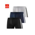 Boxer SCHIESSER ""95/5"" Gr. 9, blau (navy, schwarz, grau, meliert) Herren Unterhosen Schiesser mit softem, tonalem Bund, kontraststarke Seitenstreifen