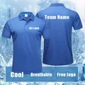 Polo d'été en soie glacée pour homme logo bricolage manches courtes séchage rapide t-shirts slim