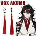 Anime VTuber Tyx Akuma Cosplay Boucles d'oreilles pour hommes et femmes clip d'oreille pompon