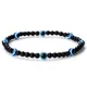Bracelet mauvais yeux bleus turcs Mini perles de 4mm œil de tigre naturel pierre de lave