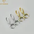 XIYANIKE – boucles d'oreilles créoles en Zircon pour femme couleur argent croissant blanc vert