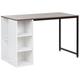 Bureau blanc effet bois foncé 120 x 60 cm