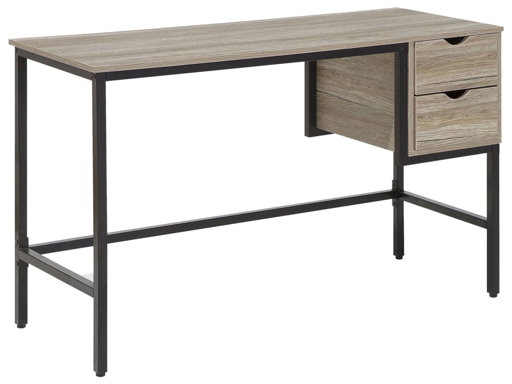 Table de bureau marron clair 120 cm 48 cm avec tiroirs