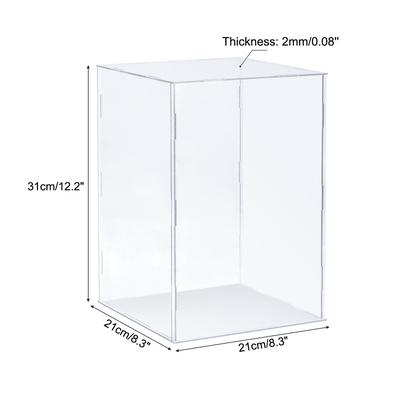 Display Case, Acrylic Box Assemble Dustproof Showcase for Collectibles - Clear