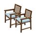 Clihome Farmhouse Patio Eucalyptus Wood Dining Armchair without Cushion (Set of 2)