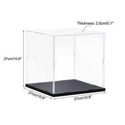 Display Case Acrylic Box, Assemble Transparent Box Dustproof Showcase - Clear