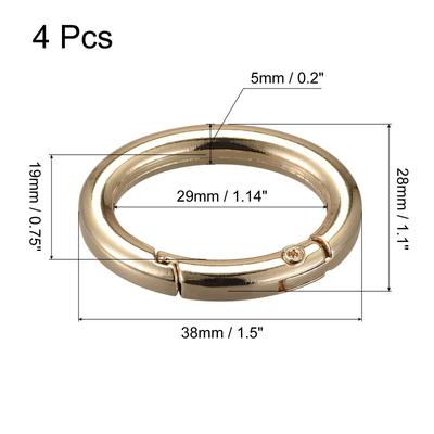 Purse Strap Ring, 38mm Metal Spring Snap Buckles for DIY Bag Craft