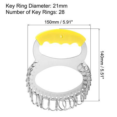 28 Rings Stainless Steel Key Organizer Keyring Holder Management - 150mm * 140mm