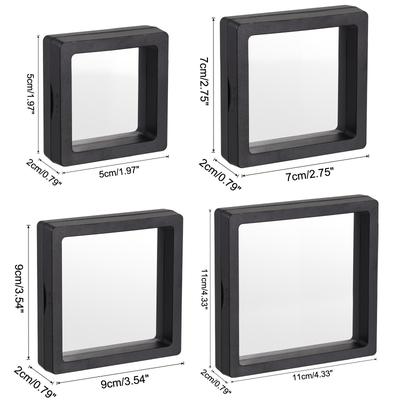 Floating Thin Film Display Box, ABS Frame Display Case Holder 12Pcs