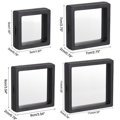 Floating Thin Film Display Box, ABS Frame Display Case Holder 12Pcs