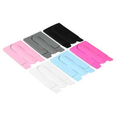 6pcs Cellphone Card Holder, Silicone Stand Card Sleeve for Credit Card, 6 Color - Multicolor