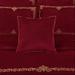 J. Queen New York Noelle Crimson 18" Square Embellished Decorative Throw Pillow