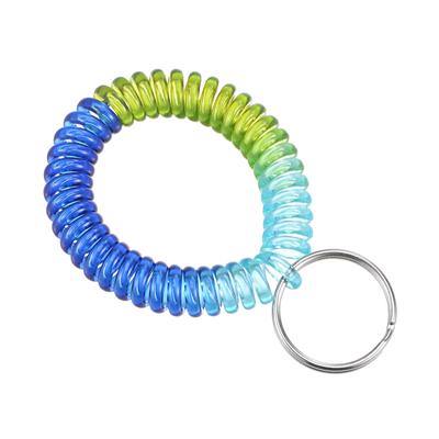 6Pcs Spiral Keychain, Plastic Keyring Wristband Coil Key Holder, Multicolor