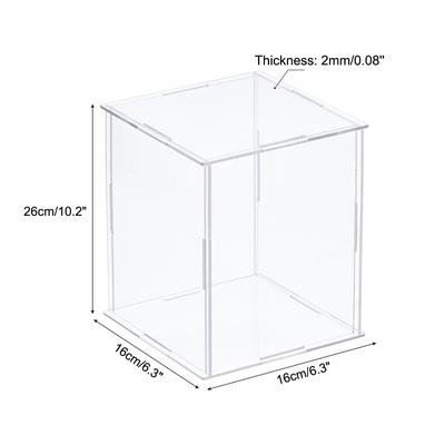 Display Case, Acrylic Box Assemble Dustproof Showcase for Collectibles - Clear