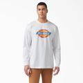 Dickies Men's Tri-Color Logo Graphic Long Sleeve T-Shirt - White Size (WL22A)