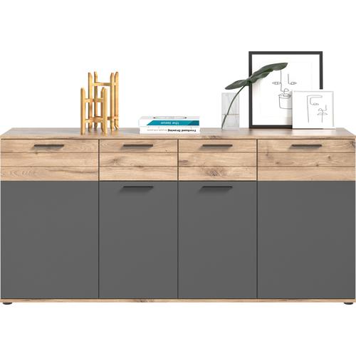 „Sideboard INOSIGN „“Riga““ Sideboards Gr. B/H/T: 180 cm x 87 cm x 40 cm, braun (nox oak nb, basalt grau nb) Sideboards Breite 180 cm“