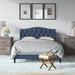 Andover Mills™ Arnette Tufted Low Profile Platform Bed Upholstered/Polyester in Blue | 44.5 H x 80.2 W x 85.7 D in | Wayfair