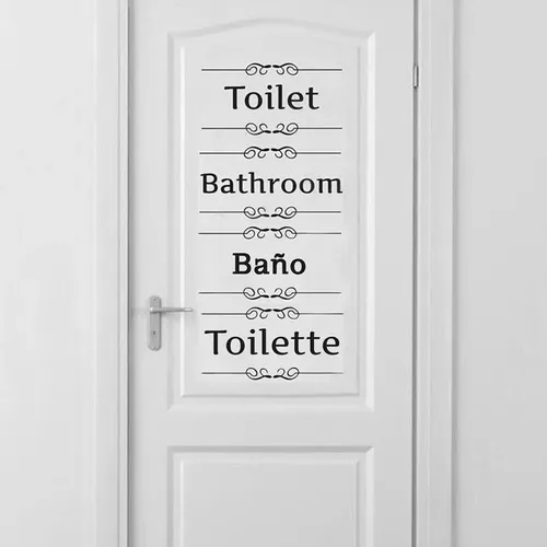 Version française HOToilet signe vinyle autocollant, décalcomanies WC signe entrée porte