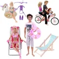 Tenue de plage pour barbies au beurre chaussures gratuites vêtements Ken chaise de plage