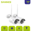 SANNCE-Caméras de sécurité vidéo sans fil caméra IP de surveillance extérieure détection audio