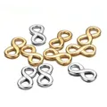 10 Pcs/lot acier inoxydable chance 8 forme charmes infini pendentif à breloques pour collier à faire