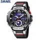 SMAEL – montre-bracelet à Quartz de Sport pour hommes horloge militaire alarme double affichage