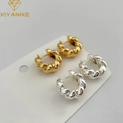 XIYANIKE – boucles d'oreilles dorées et argentées couleur argent mode tempérament accessoires de