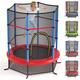 Goplus - Trampolino da Esterno, Gioco Elastico da Giardino, con Rete Protettiva, Telaio in Acciaio,