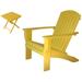 Riverstone Solid Cedar Adirondack Extra Wide Chair with build in bottle opener & matching folding table - Yellow